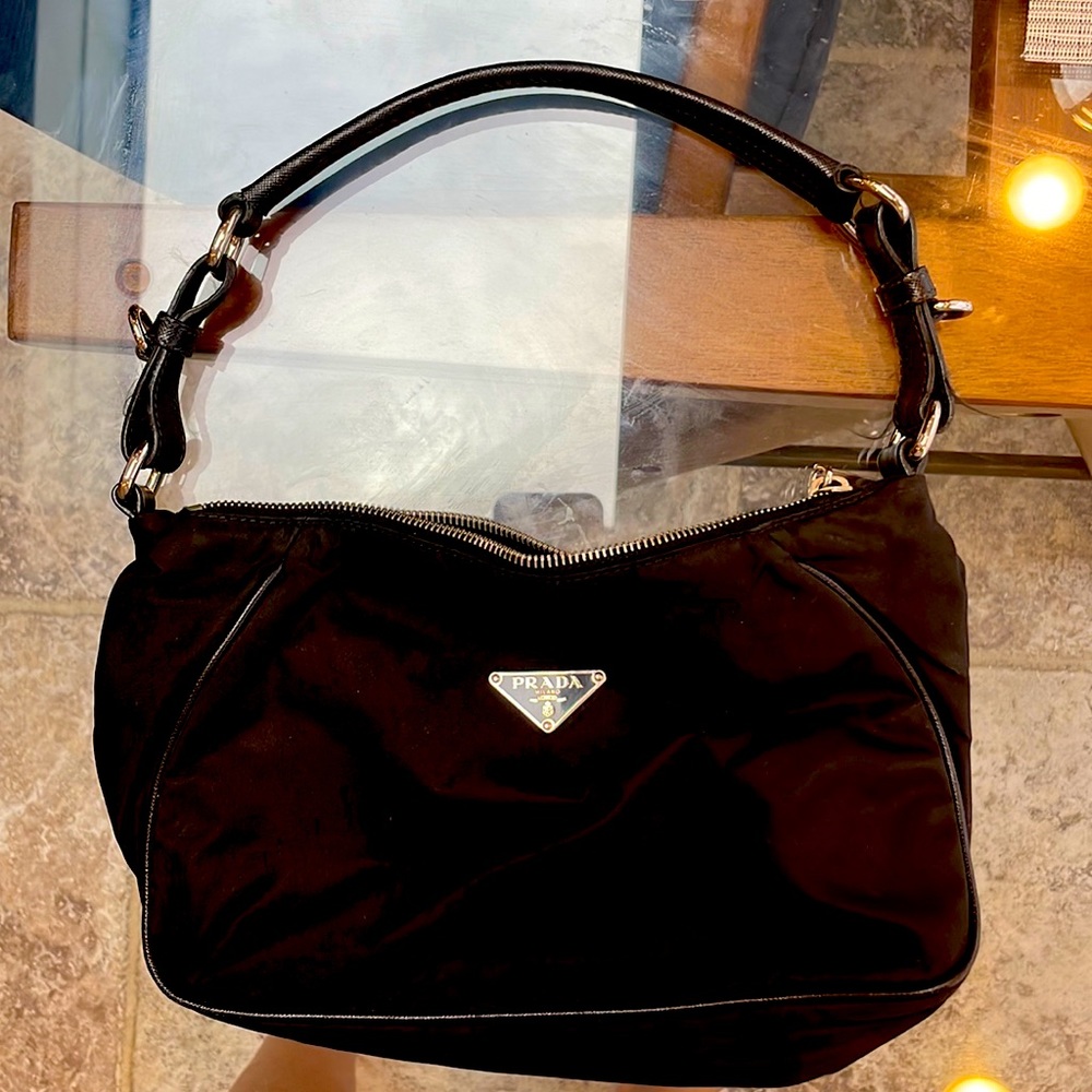 Authentic PRADA Tessuto Nylon Sport Mini Shoulder Bag Black
